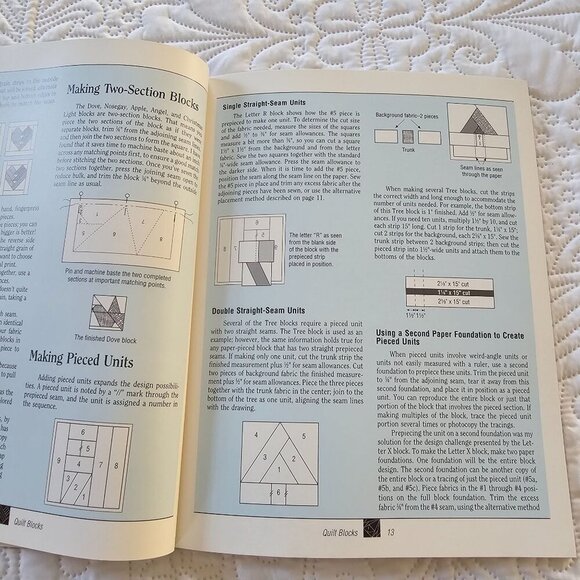 Easy Paper-Pieced Keepsake Quilts Book By Doak, Block & Alphabet, Vintage 1995 - Picture 7 of 10